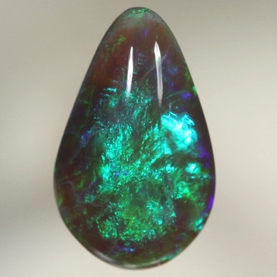 SOLID BLACK OPAL Bright golden green and purple blue